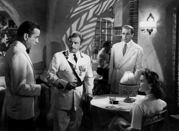 Bogart, Rains, Henreid y Bergman en el Café de Rick