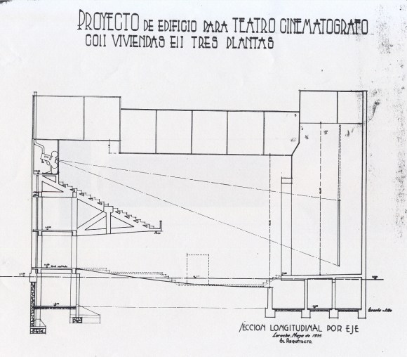 Plano Cine - Sección longitudinal - 1955 - APAB