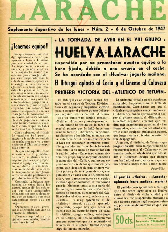 SUPLEMENTO DEL LARACHE 1947  1