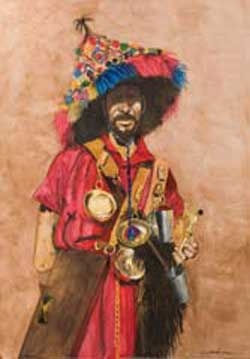 AGUADOR DE MARRAKECH Acuarela sobre papel