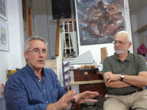 junto al pintor larachense Paco Selva, integrante del grupo Capitel 