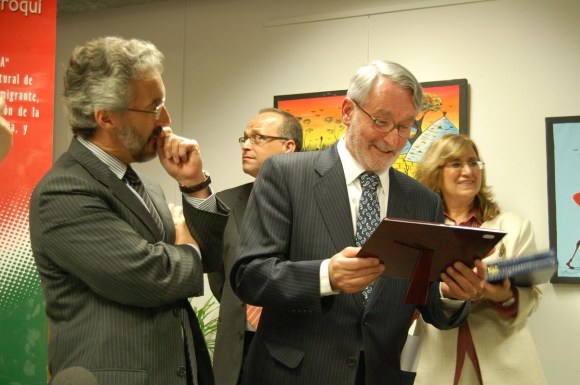 Sergio Barce y Victor Morales con Mohamed Chouirdi y Angeles Ramírez