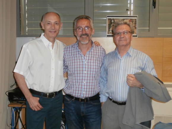MANUEL GAHETE, SERGIO BARCE y ANTONIO MORENO AYORA, tras la presentación de La emperatriz de Tánger