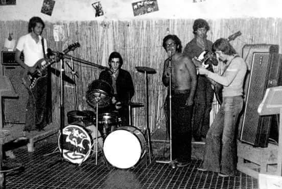 Larache e n1973 - Mohamed Bouharate, Toni Triviño, Fufo, Mohamed Guennouni y Abderrahman Zaimi 