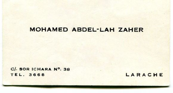 TARJETA ZAHER